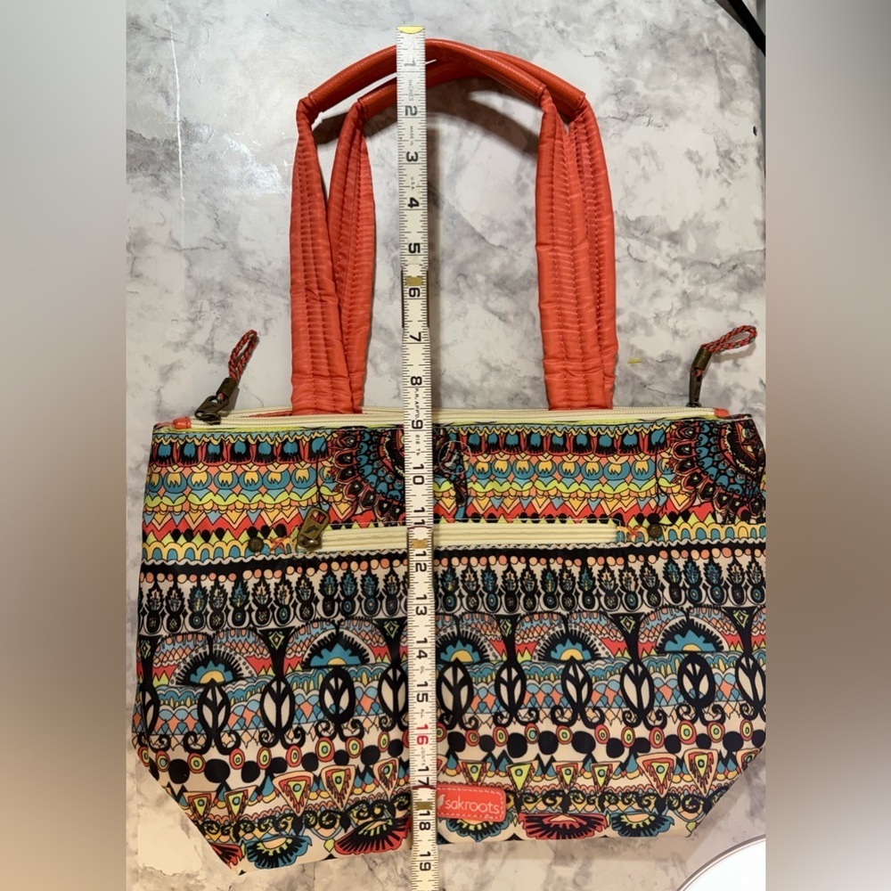 Boho colorful print Sakroots Kota reversible quilted Tote bag - Picture 2 of 16